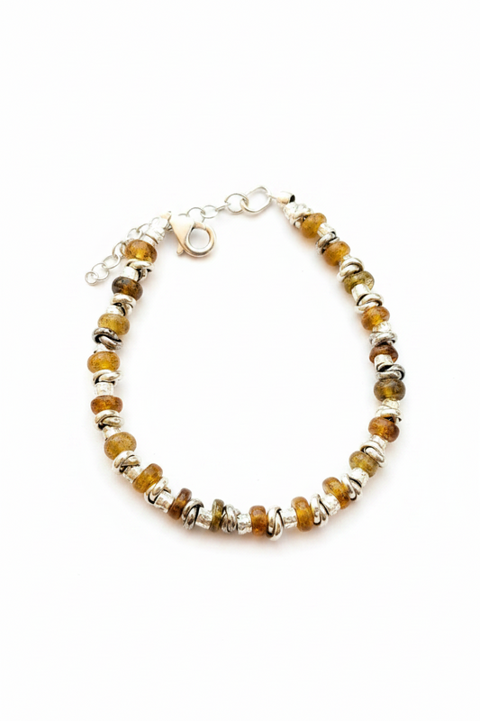 Pulsera de Plata de ley y Turmalina Amarilla